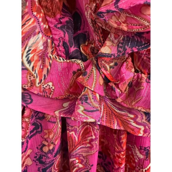 NWT‎ Misa Los Angeles Azalea Romper In Fuchsia Batik Cut Out Sides Size S - Picture 11 of 16